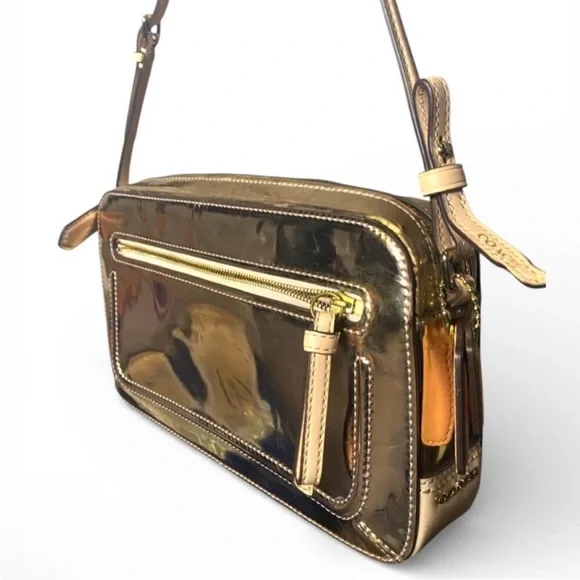 Coach Poppy Mirror Metallic Flight Bag - Picture 2 of 7